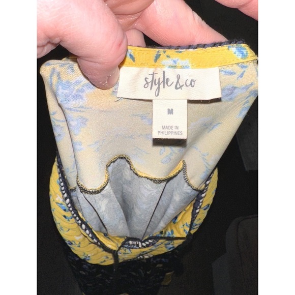 Style & Co Printed Peasant Top Floral Swing Top Long Sleeve - Picture 5 of 5